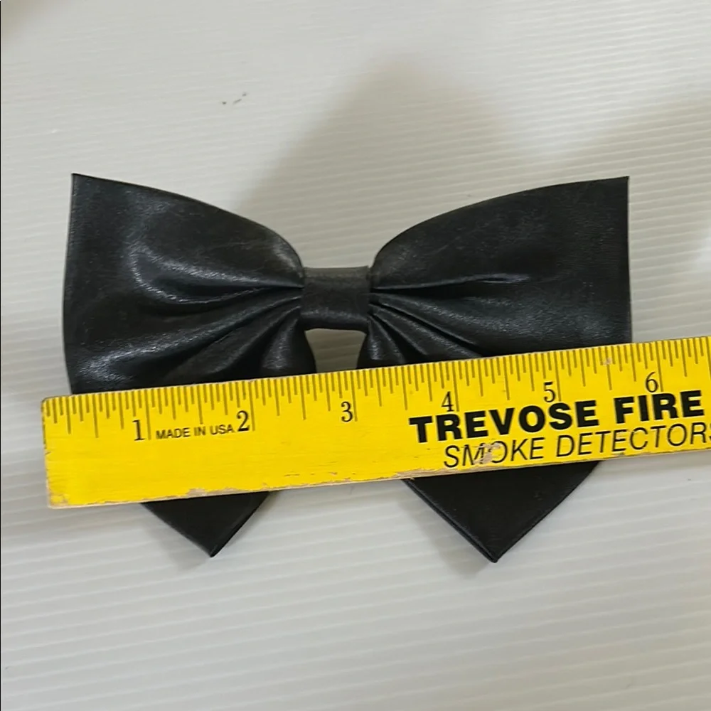 Vintage Black Satin Bow Hair Barrette